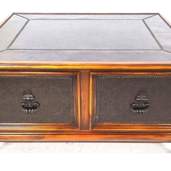 Theodore Alexander Other - Elegant Brown Wooden Desk with Black Accents